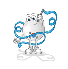 south korea Rhythmic Gymnastics mascot. cartoon vector