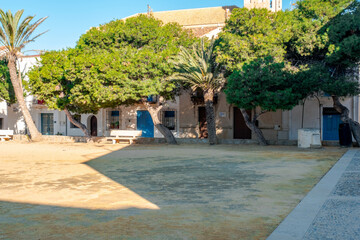 The streets of the old town on the island of Tabarca, in the Spanish Mediterranean, in front of Santa Pola, Alicante