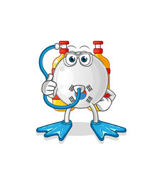 south korea diver cartoon. cartoon mascot vector