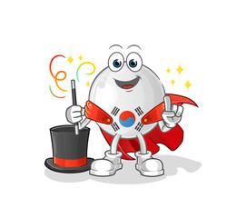 south korea magician illustration. character vector