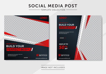 Gym fitness social media post template