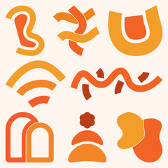 Collection Of Abstract Art. Pattern Graphic Flat Element