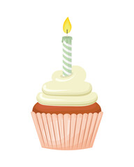 birthday cupcake with candle