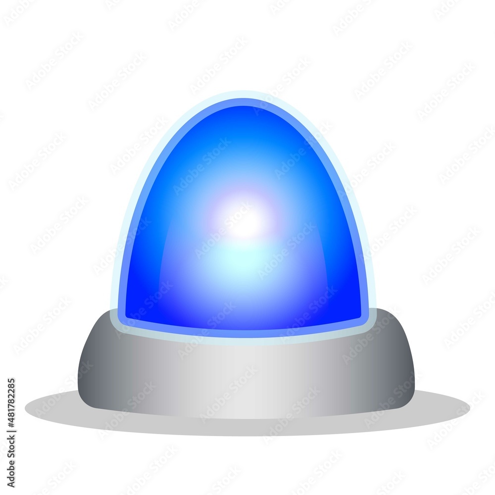 Wall mural blue police flasher icon cartoon vector. emergency light