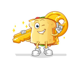 sandwich carry the key mascot. cartoon vector