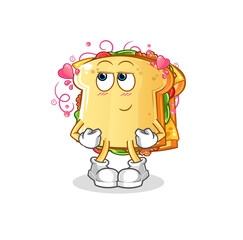 sandwich shy vector. cartoon character