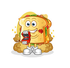 sandwich propose with ring. cartoon mascot vector