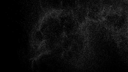 Distressed white grainy texture. Dust overlay textured. Grain noise particles. Snow effects pack. Rusted black background. Vector illustration, EPS 10.  