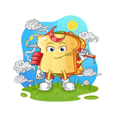 Obraz na płótnie Canvas sandwich samurai cartoon. cartoon mascot vector