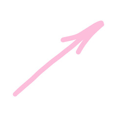 Pink cupid's arrow for Valentines Day. Arrow icon isolated on white.