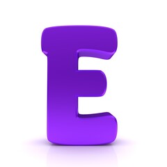 E letter purple lilac violet sign 3d 