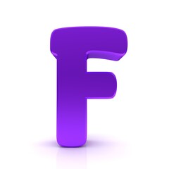 F letter purple lilac violet sign 3d 