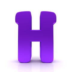 H letter purple lilac violet sign 3d 