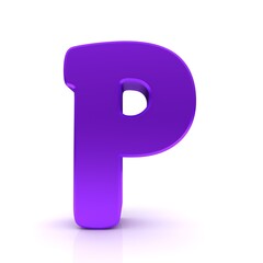 P letter purple lilac violet sign 3d 