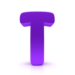 T letter purple lilac violet sign 3d 