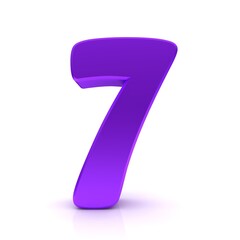 7 seven number purple sign lilac 3d