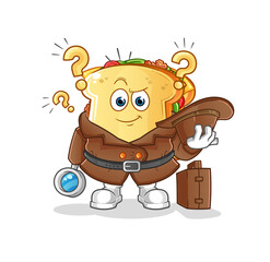 sandwich detective vector. cartoon character