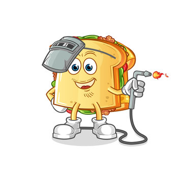recommend clip art: sandwich welder mascot. cartoon vector
