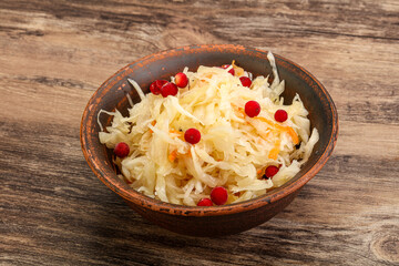 Sauerkraut with cranberry in the bowl