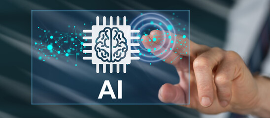 Man touching an ai concept