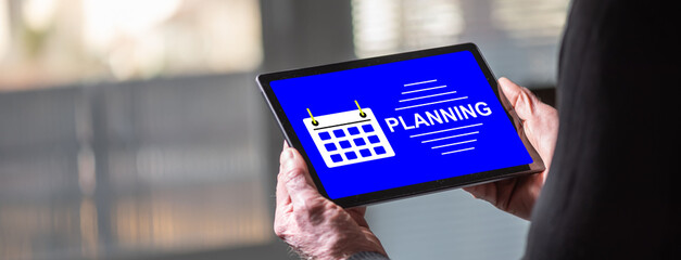 Planning concept on a tablet
