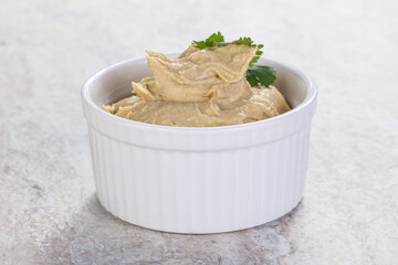 Traditional Jewish Hummus with olive oil