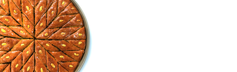 Fototapeta premium Baklava isolate on white background. Selective focus.