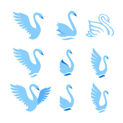 Fototapeta na wymiar Swan symbol set