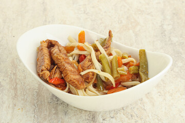 Chinese wok with chicken and teriyaki