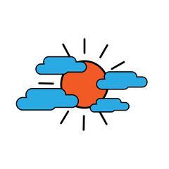 Art & Illustration for tattoo with sun and cloud.    