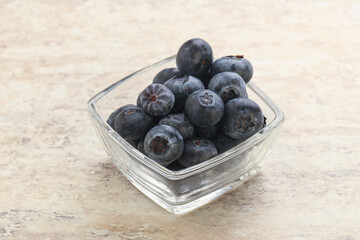 Sweet ripe blueberry heap in the bowl
