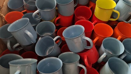 colorful cups made in supermarkets