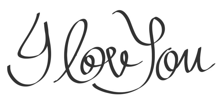 I Love You Calligraphy in Black SVG