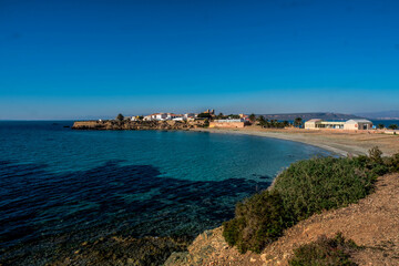 Views of the old town of the island of Tabarca, in the Spanish Mediterranean, in front of Santa Pola, Alicante