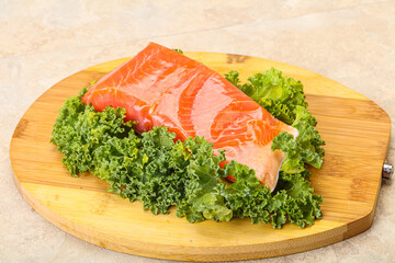 Salmon fillet slice for cooking