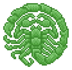Obraz premium Zodiac Horoscope Astrology Scorpio Pixel Art Sign