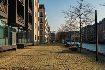 street in the modern district 