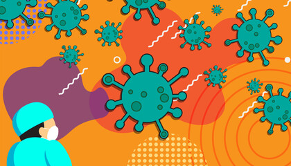 Coronavirus. Coronavirus disease COVID-19. Vector virus. Viruses background