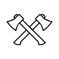 Axe line icon, vector outline logo isolated on white background