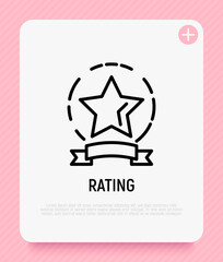 Rating, feedback, review thin line icon. Customer experience. Modern vector illustration of rank.