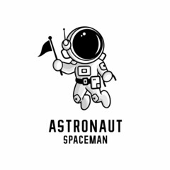 astronaut cartoon illustration vector, spaceman vector