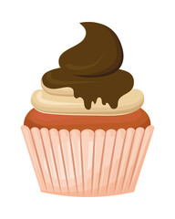 cupcake with chocolate cream