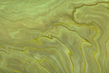 Abstract fluid art background dark green and olive colors. Liquid marble. Acrylic painting with khaki gradient.