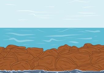 illustration of rock beach