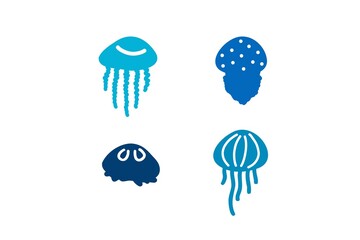 クラゲのイラスト4種セット © ikadamoko