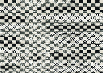 Abstract geometric seamless repeat pattern with lines, checkered and stripes. Trendy hand drawn textures. Modern abstract design for paper, cover, fabric, interior floral tile decor and other users.
