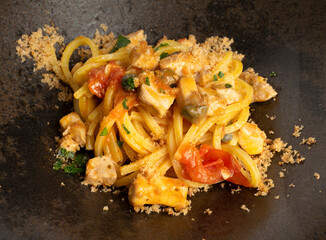 Tagliatelle con pesce spada