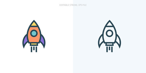 Mission icon for your website, logo, app, UI, product print. Mission concept flat Silhouette vector illustration icon. Editable stroke icons set. EPS file.