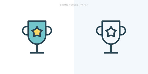 Achievement icon for your website, logo, app, UI, product print. Achievement concept flat Silhouette vector illustration icon. Editable stroke icons set