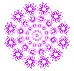 Fototapeta na wymiar circular pattern with flowers, vector background